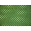 Bavlněná látka s puntíky bílými, zelená