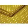 Látka s puntíky bílými, žlutá
