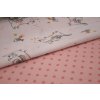 Bavlněná látka puntík růžový, světle růžová