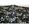 Dekorační látka kanvas lístky eukalyptu tisk, černá