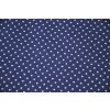 Plátno bavlněné bílý puntíček, modrá (3)