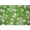 Bavlna folklor motiv ptáčci, zelená (4)