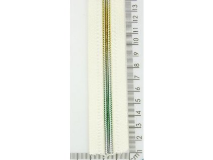 Zip duhový krémový 5mm