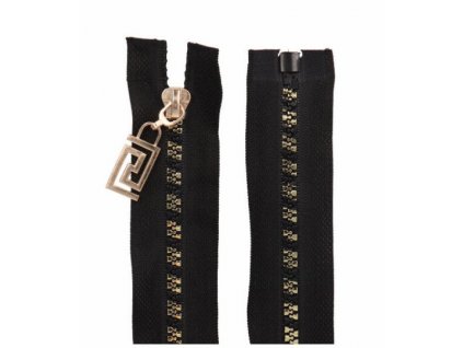 Zip zlatočerný 80cm dělitelný