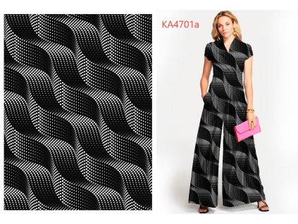 Venezia tečkované vlny na černé