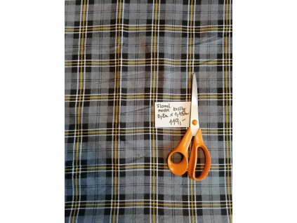 Flanel šedé kostky