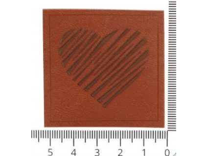 Štítek srdce hnědé