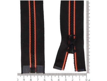 Zip kostěný s oranžovými pruhy 16cm nedělitelný