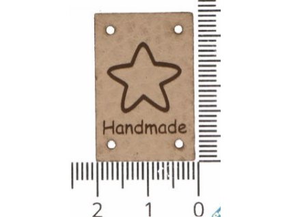 Štítek hvězdička handmade latté