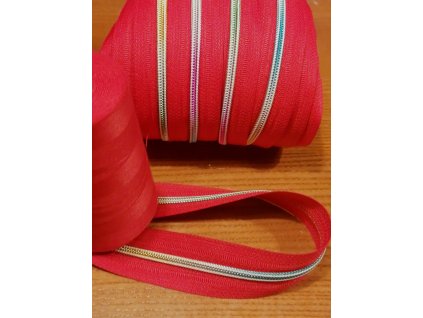 Zip duhový červený 5mm