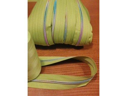 Zip duhový zelený 5mm