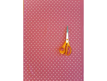 Srdíčka bílé na starorůžové tmavé U