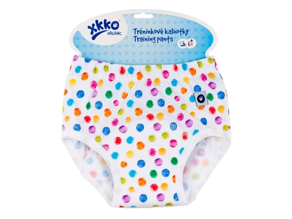 XKKO Organic Tréninkové kalhotky - Watercolor Polka Dots (M)