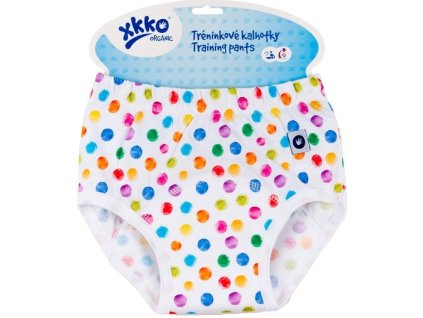 XKKO Organic Tréninkové kalhotky - Watercolor Polka Dots (M)