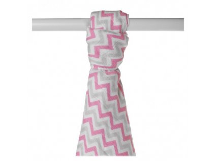 bambusova osuska xkko bmb 90x100 baby pink chevron 2c9