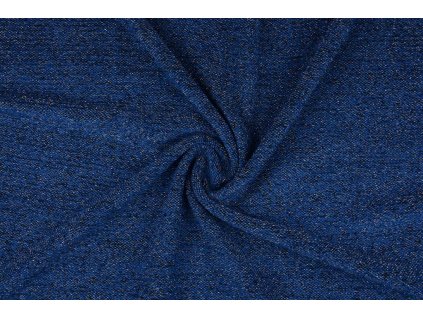 knitted fabric with glitter illia blue