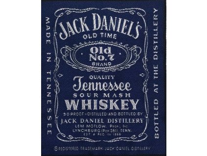Nášivka JACK DANIEL´S Tennessee whiskey modrá tmavá 10 x 12 cm