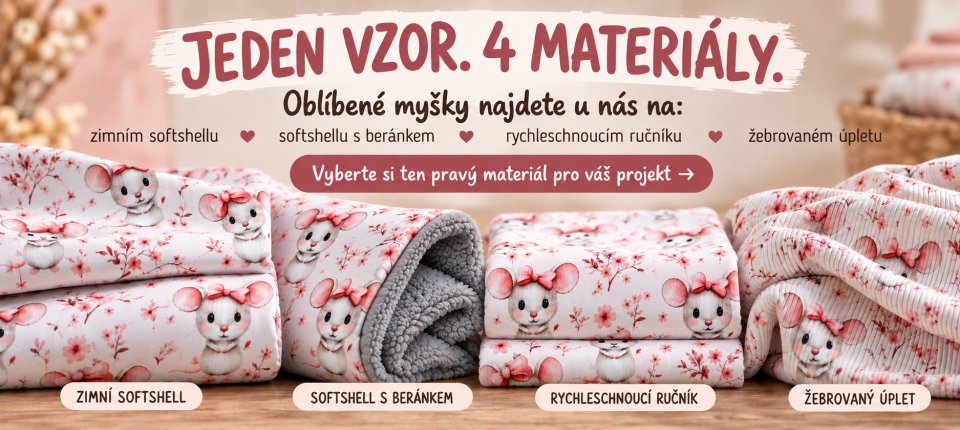 myšky na 4 materiálech