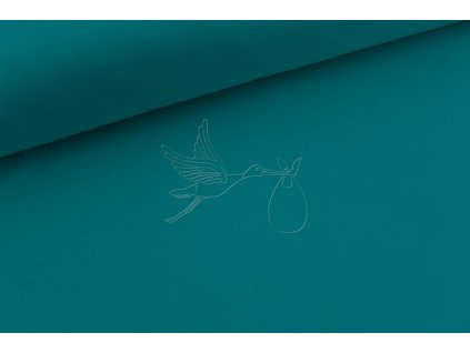 Náplet žebrovaný - Modrozelený tyrkys