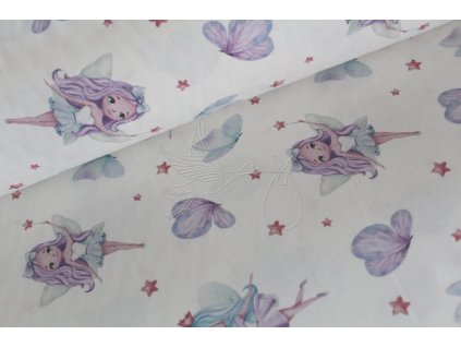 24543 mint vily s motylky bavlnene platno sire 240cm digitalni tisk