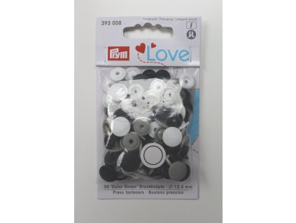 3039 patentky color snaps bilo sedo cerny mix