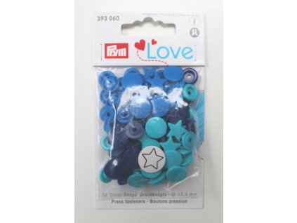 3045 patentky color snaps hvezdicky mix modry