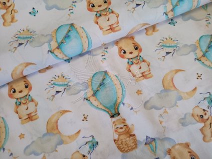 18016 medvidek dobrodruh bavlnene platno sire 160cm