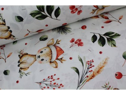 Srnečka - bavlněné plátno, šíře 240cm - 5D digitální tisk