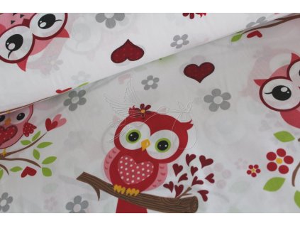 8676 sovy cervene bavlnene platno sire 240cm