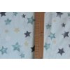 14211 2 hvezdicky modro zelene na svetle zelene bavlnene platno sire 240cm