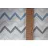 14325 4 chevron modry na bile bavlnene platno de luxe sire 240cm