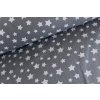 16469 1 bile hvezdy na tmave sede bavlnene platno sire 240cm