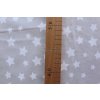 16472 2 bile hvezdy na svetele taupe bavlnene platno sire 240cm