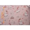27108 1 jednorozci na ruzove bavlnene platno sire 240cm