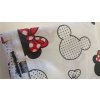 Mickey hlavy na bílé - červená mašle - bavlněné plátno, šíře 160cm - 2. jakost