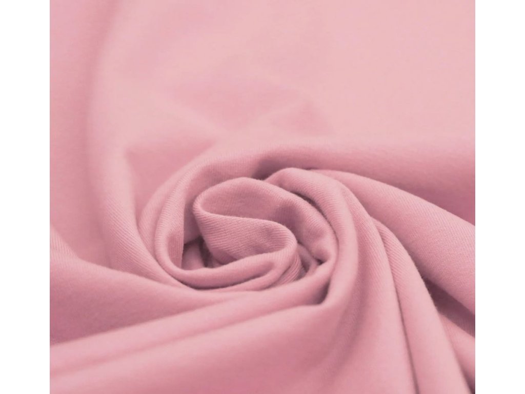Zbytek 18cm - Bavlněný jednobarevný úplet - Vintage pink 230g