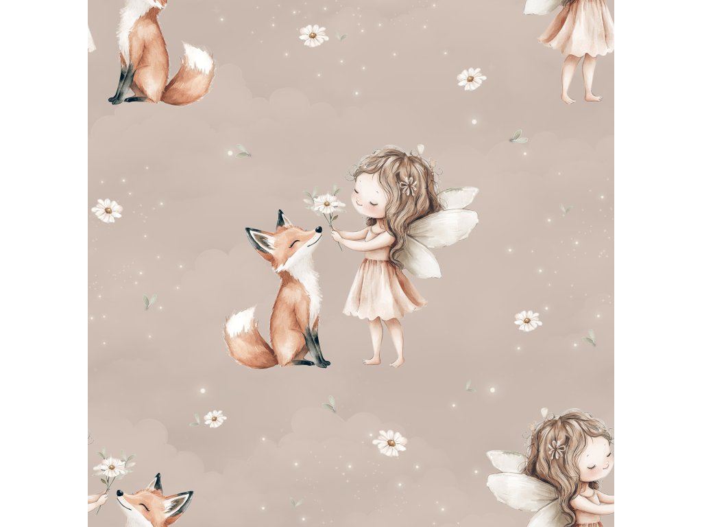 Zbytek 15cm - Zimní softshell dívka s liškou 320g