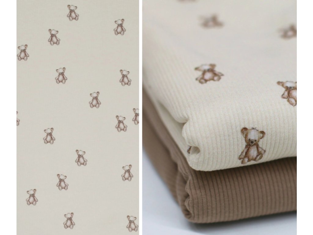 Žebrovaný úplet medvídek 230g