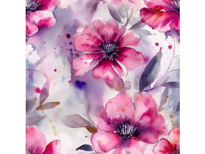 Úplet květy fuchsie akvarel 200g