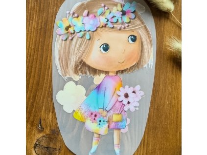 DTF Nažehlovačka DUHOVÁ DÍVKA 20cm