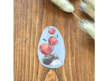 DTF Nažehlovačka JEŽEK s jablíčky 7cm