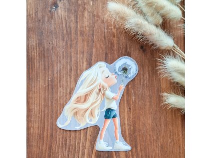 DTF Nažehlovačka BLONDÝNKA S PAMPELIŠKOU 12cm