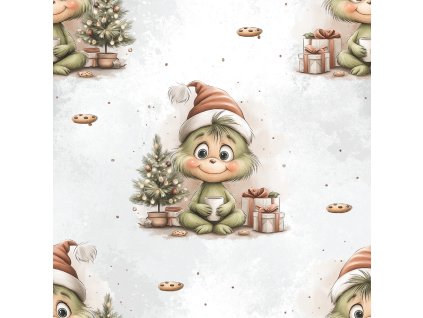 Nepočesaná teplákovina vánoční Grinch 250g