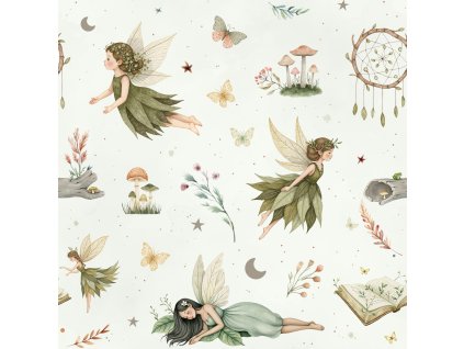 Bavlněný úplet podzimní víly 200g