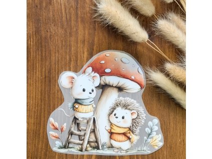 DTF Nažehlovačka MYŠKA s JEŽEČKEM 12cm