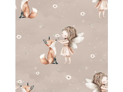 Zbytek 15cm - Zimní softshell dívka s liškou 320g