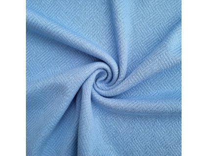 Zbytek 90cm - Strukturovaná pletenina s košíkovým vzorem SV. MODRÁ 380g - II.jak.