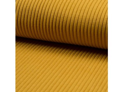 Zbytek 85cm - Náplet žebrovaný hořčice 2x35cm