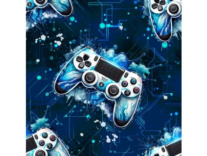 Zbytek 1m - Nepočesaná teplákovina playstation 250g