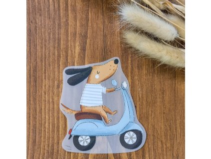 DTF Nažehlovačka PEJSEK na skůtru 9cm